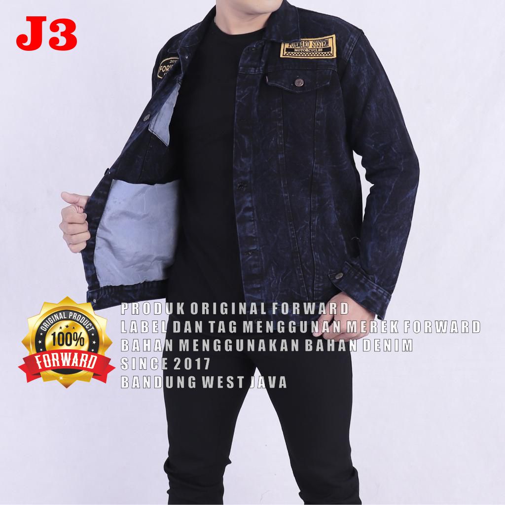 Denim jaket full patch FORWARD System (PATCH SUDAH TERPSANG ) Jaket Jeans Forward