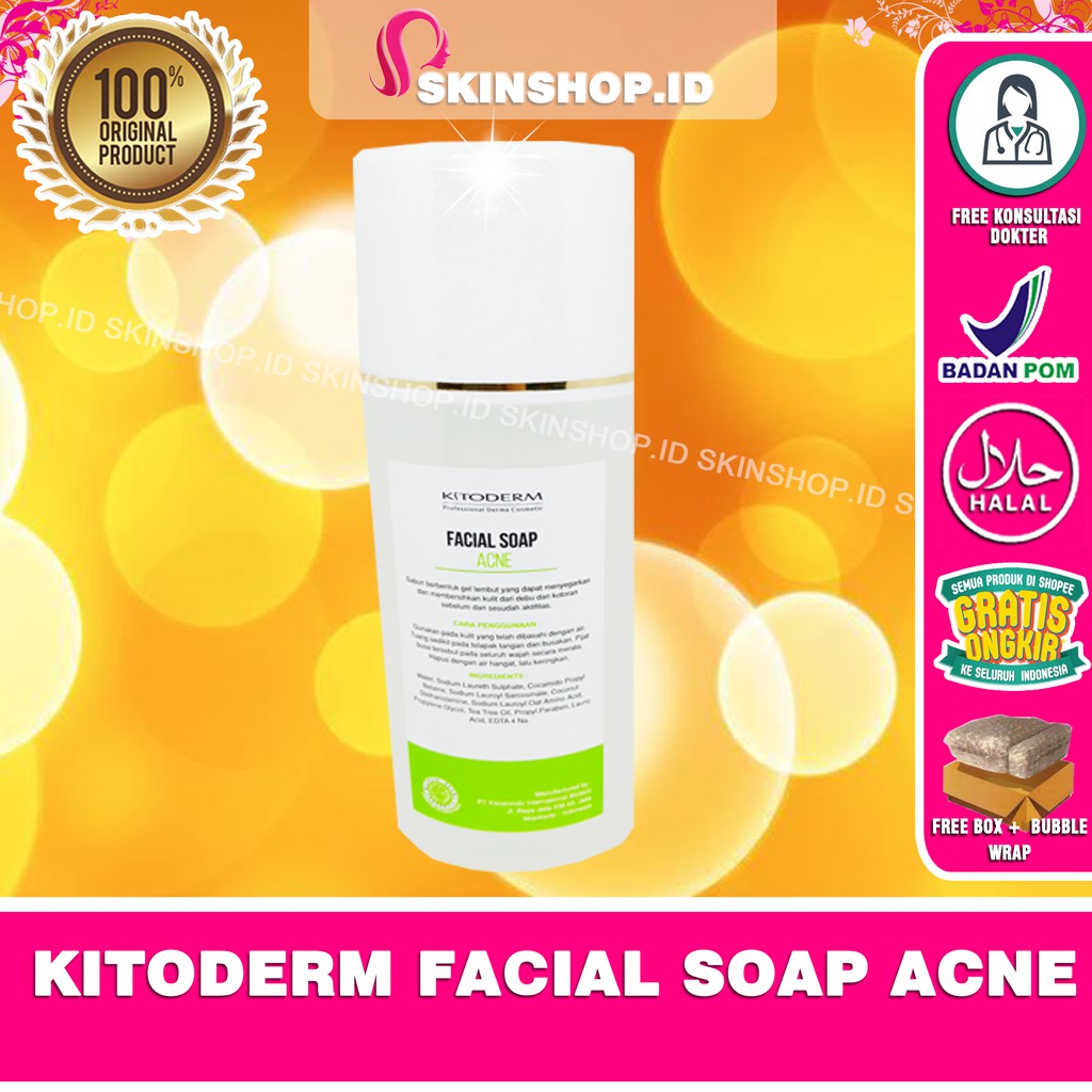 Kitoderm Facial Soap Acne Tea Tree Oil 100ml Original / Sabun Wajah Jerawat BPOM Aman