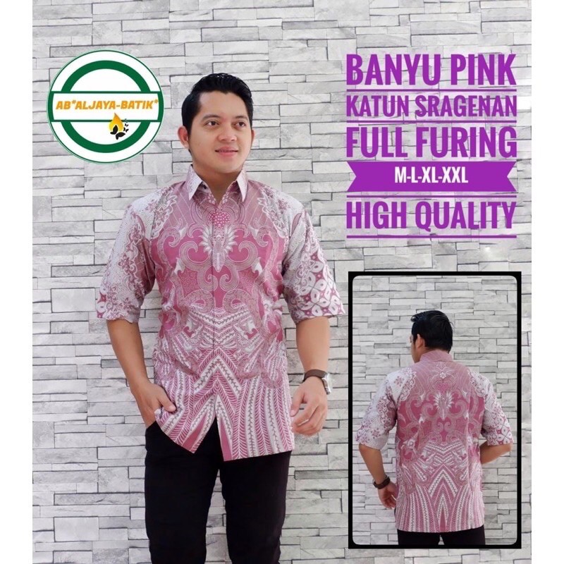 BANYU PINK Batik Pria Full Furing Katun Halus High Quality