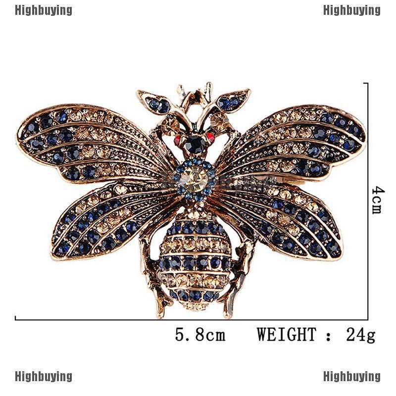 ❀❀ Bros Bentuk Lebah Kecil Aksen Kristal Berlian Imitasi