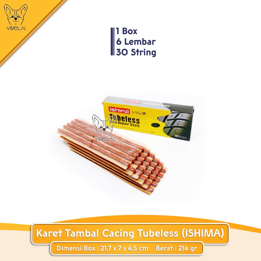 Karet Tambal Ban Cacing Tubeless [Ishima] Japan Quality