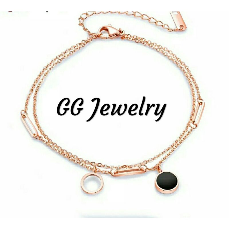 GG Gelang Kaki Dua Layer Titanium