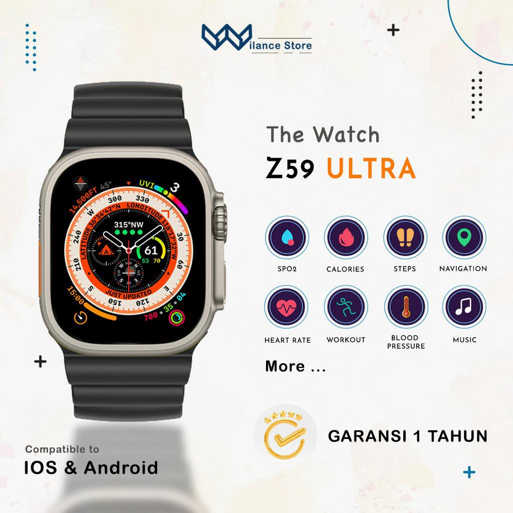 [✅ ORIGINAL]  Z59 ULTRA SMARTWATCH Series 8 BT Call IP68 Waterproof Wireless Charge Fitness Sport