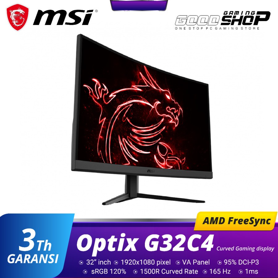 MSI OPTIX G32C4 MONITOR 32&quot; Full HD 1080p, 165Hz, 1ms, VA