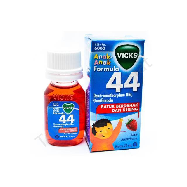 VICKS FORMULA 44 ANAK Sirup Rasa Strawberry 27 ml / VICKS OBAT BATUK ANAK / OBAT BATUK VICKS ANAK / 