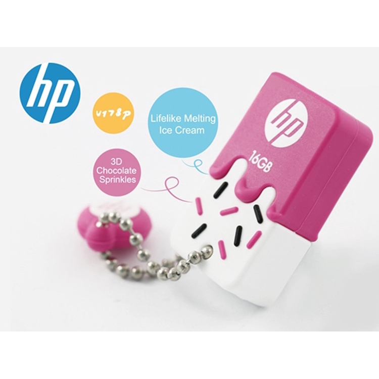 Hp Flash Disk Usb 3.0 Bentuk Es Krim Bahan Silikon Kapasitas 16gb-64gb