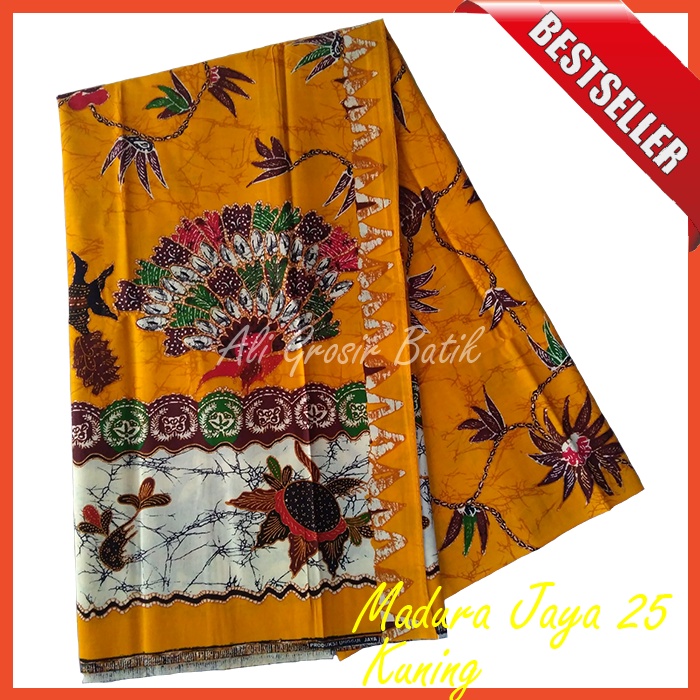 Kain Batik Pekalongan Primisima Halus Madura Jaya 25 Kuning Unggul Jaya