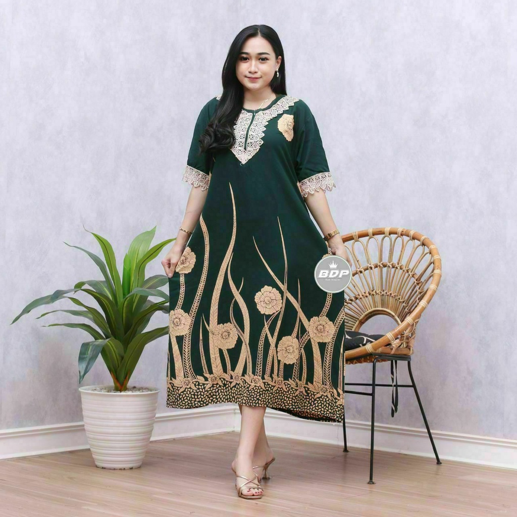 Temukan DASTER ARAB ZEEMA | RAYON SUPER GRADE A | RESLETING DEPAN BUSUI | RENDA MILO-Ilalang hijau botol
