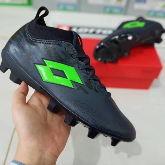 PROMO HARGA TERMURAH Sepatu Bola Lotto Hitam Hijau Original