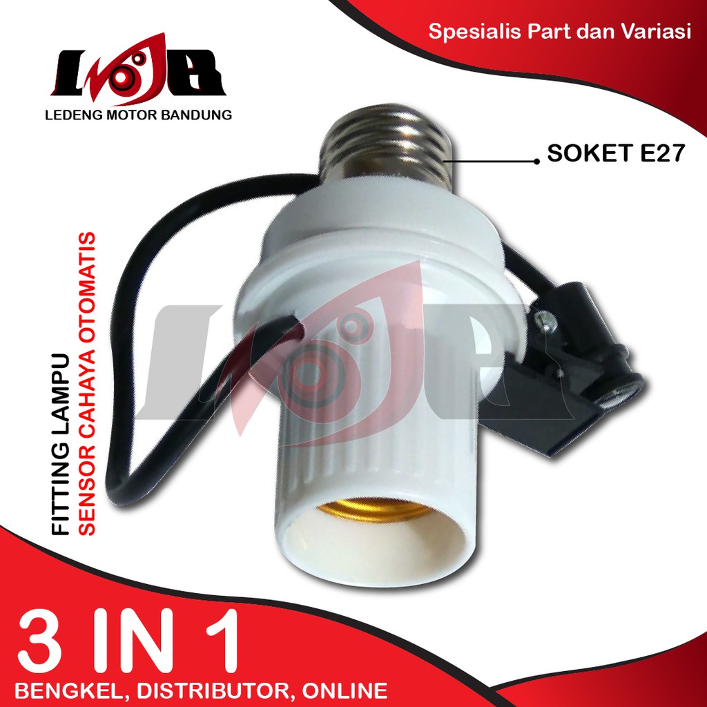 Fiting Lampu Sensor Cahaya Otomatis Nyala Gelap Mati Soket Fitting E27