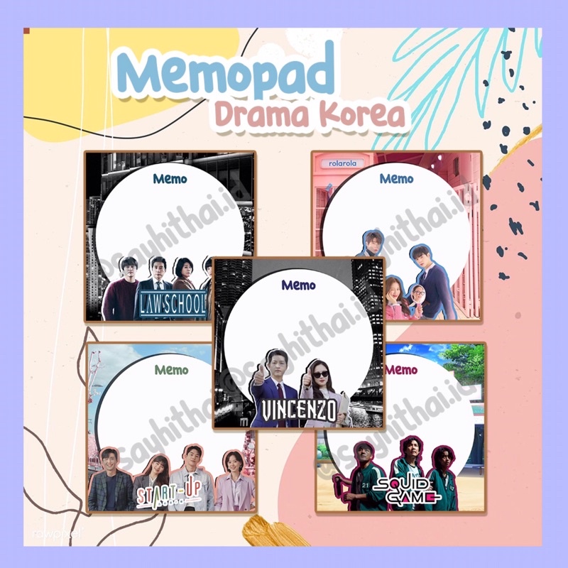 

Memopad Memo Pad Notes Catatan Burjo Korea Kpop idol Custom Vincenzo True Beauty Startup Squid Game Law School