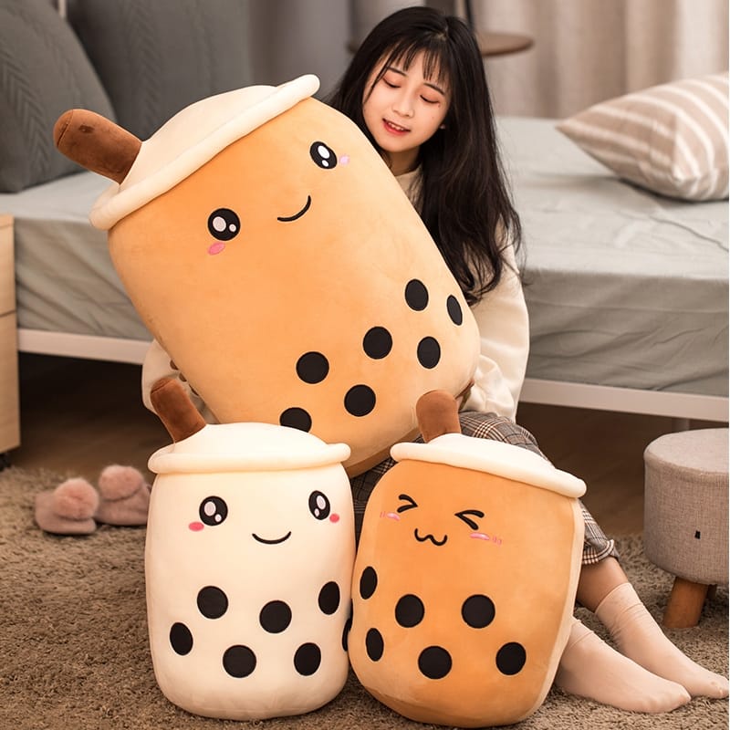 Boneka Boba Bubble Milk Tea Brown Sugar Boneka Anak Ukuran Jumbo 45 cm  / Mainan Cangkir Boba