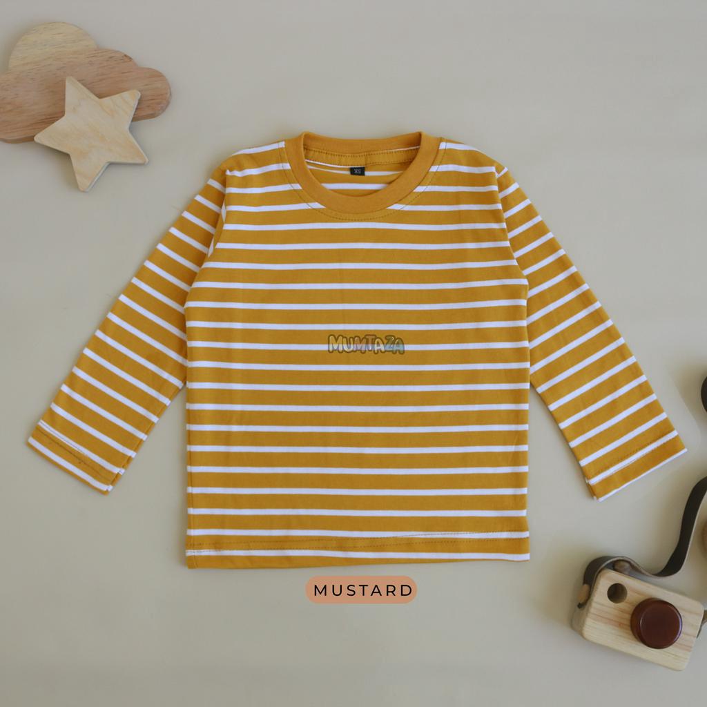 Kaos STRIPE Anak  Panjang Xs SML XL - Kaos Salur Anak