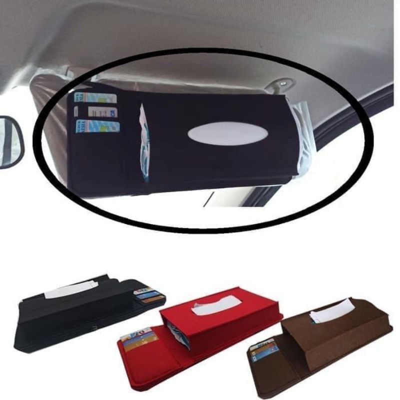 tempat tissue mobil tempat kartu mobil TISSUE BOX ORGANIZER SUNVISOR KOTAK PENYIMPANAN TISSUE TAS755