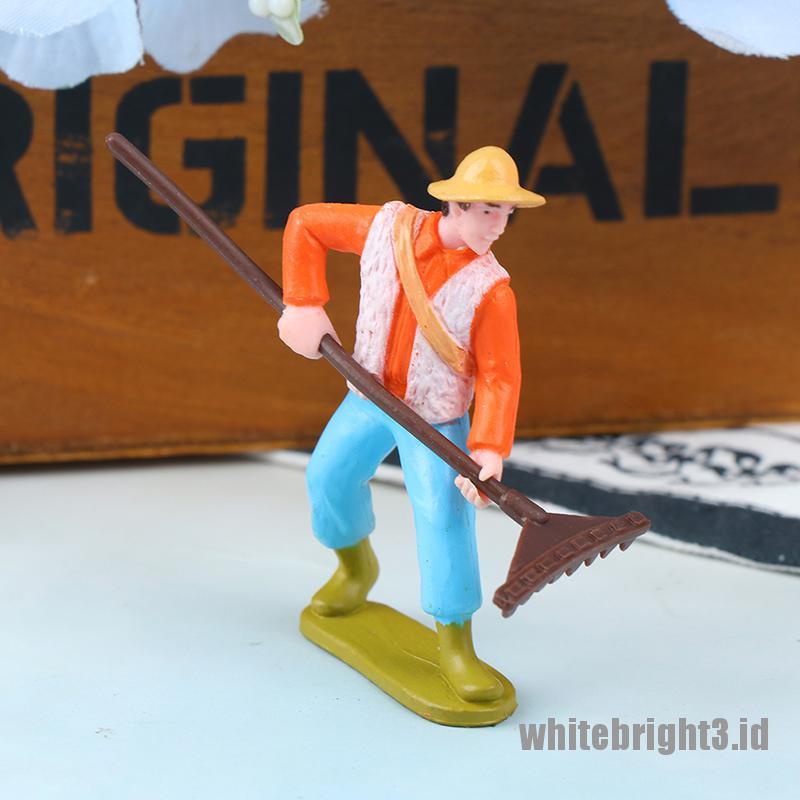 (white3) Miniatur Model Binatang Peternakan Babi / Kuda / Sapi / Bebek DIY