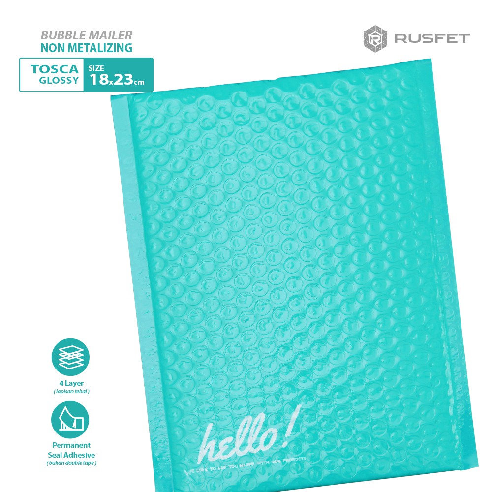 PLASTIK BUBBLE MAILER / AMPLOP BUBBLE PREMIUM TOSCA - SECURITY BAG RUSFET 18X23