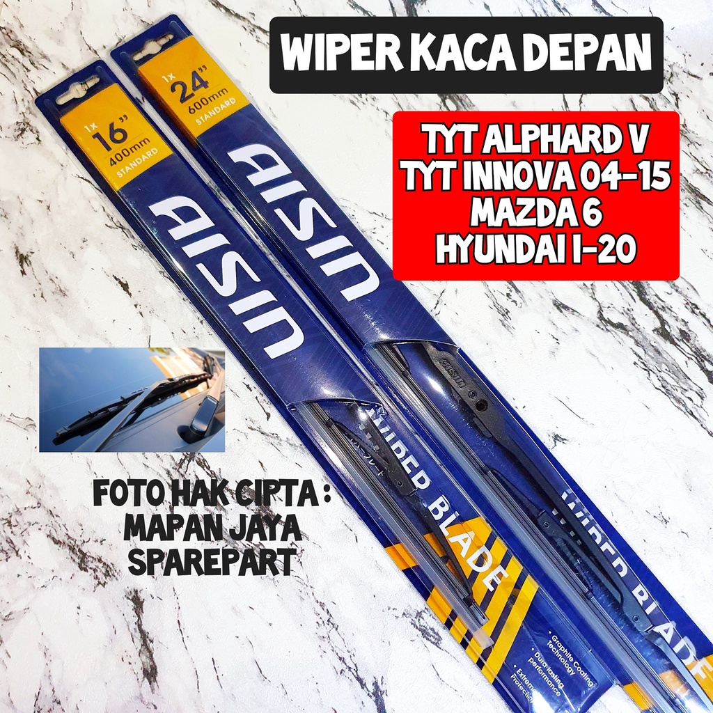 WIPER KACA DEPAN INNOVA LAMA / ALPHARD V / MAZDA 6 / I20 ORI AISIN