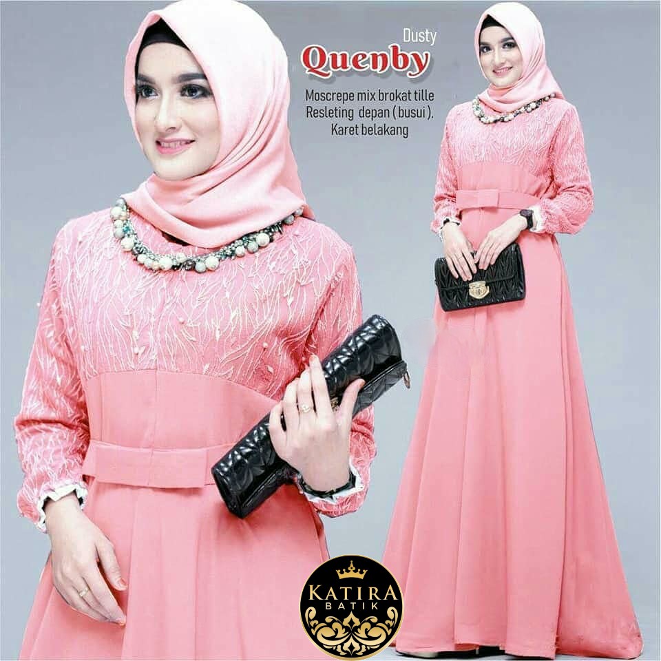 GAMIS WANITA  ADA JUMBO LD 110 GAMIS QUENBY GAMIS PESTA TILE BRUKAT BUSUI FRIENDLY GAMIS WANITA GAMI