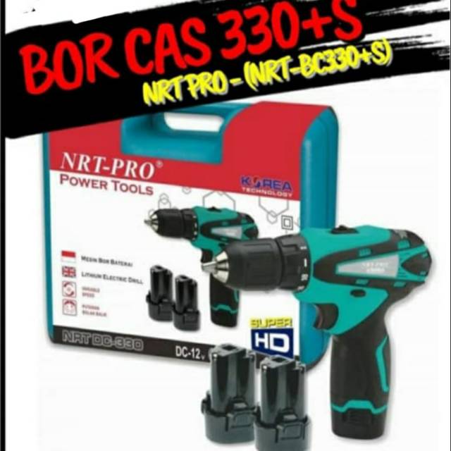 PROMO MESIN BOR PORTABLE  BATERAI NRT  DC 330 12 V BOR BATERAI