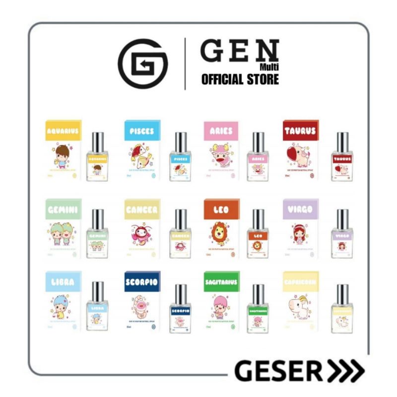 GEN - Parfum Zodiak 15ml / Parfum Bintang Gen Multi Best Seller / Parfum Unisex Wangi 15ml