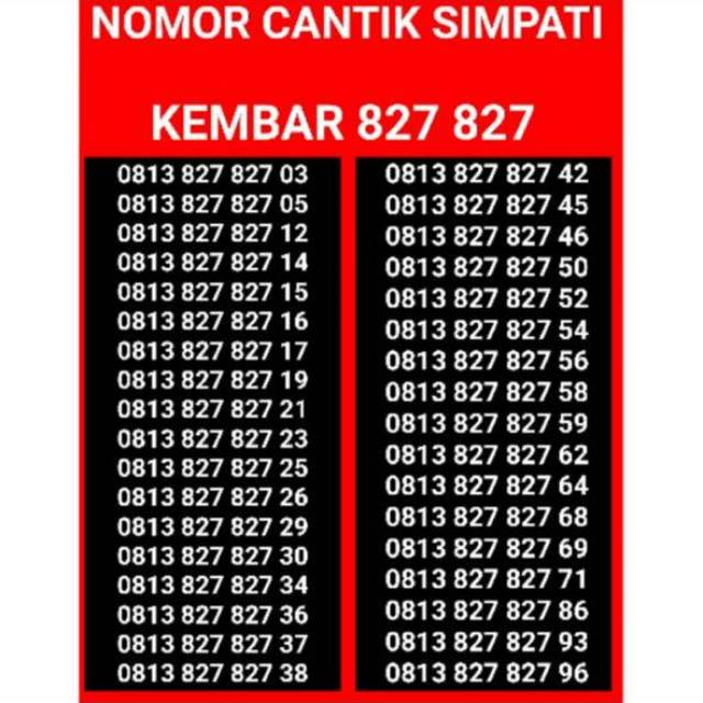 Nomor cantik simpati kembar 827 827 4g