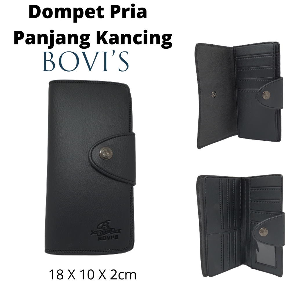 Dompet Pria Cowok Laki Dewasa Panjang Kancing Tipis Bovis Original Ori Import Kualitas Distro Harga Murah Model Keren Terbaru dan KekiniaAN