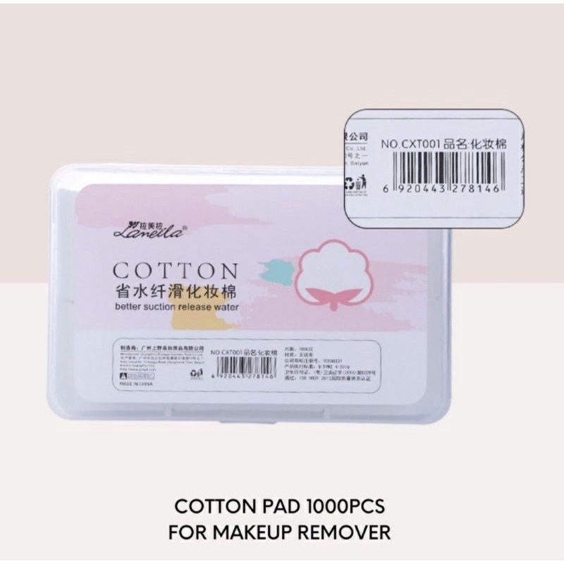 Kapas Facial Cotton Pads Lameila Isi 1000pcs / Kapas Wajah