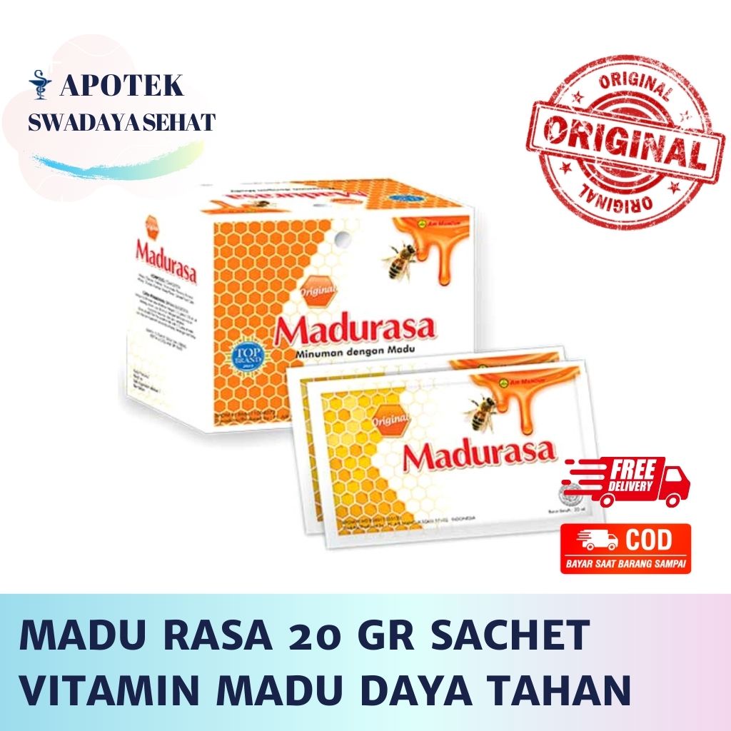 MADU RASA Sachet 20 Gr Rasa Original Dan Jeruk Nipis - Vitamin Daya Tahan Tubuh Madurasa