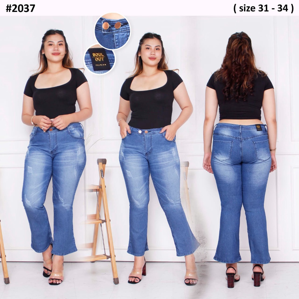 Celana Panjang Jeans Wanita Cutbray Kancing Dua 31 32 33 34 Bisa Bayar Ditempat(COD)