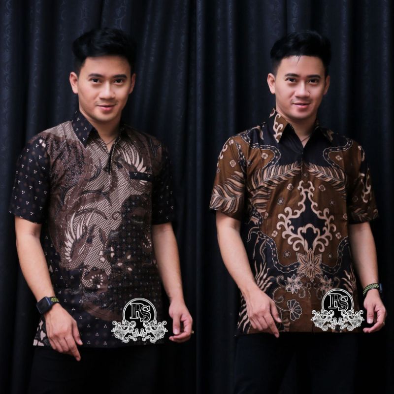 BAJU BATIK PRIA REGULER MODERN LENGAN PENDEK OB 514 SIZE M L XL XXL BATIK PRIA KANTOR