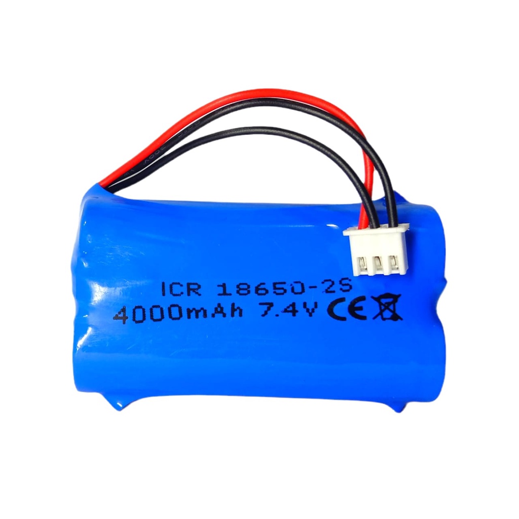 Baterai RC/ Baterai Speker Bluetooth &amp; Elektronik Lainnya 2x 18650-2S 4000mAh 7.4V PROTEKTOR BMS 4,5A Konektor JST 3 PIN PUTIH