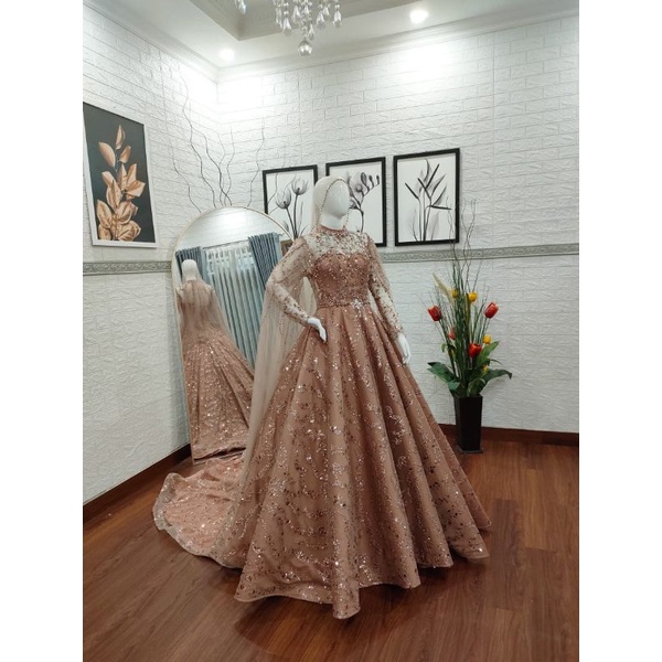 GAUN PENGANTEN BARBY JUMBO /BAJU PENGANTIN/GAUN SLIM DRES/GAUN BARBY/WEDING DRES