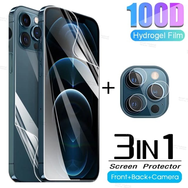 IPHONE 12 / PRO / MINI / PRO MAX HYDROGEL FRONT & BACK & CAMERA GLASS