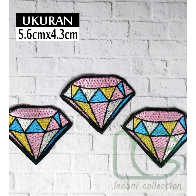 Patch bordir DIAMOND/ Patch berlian lucu