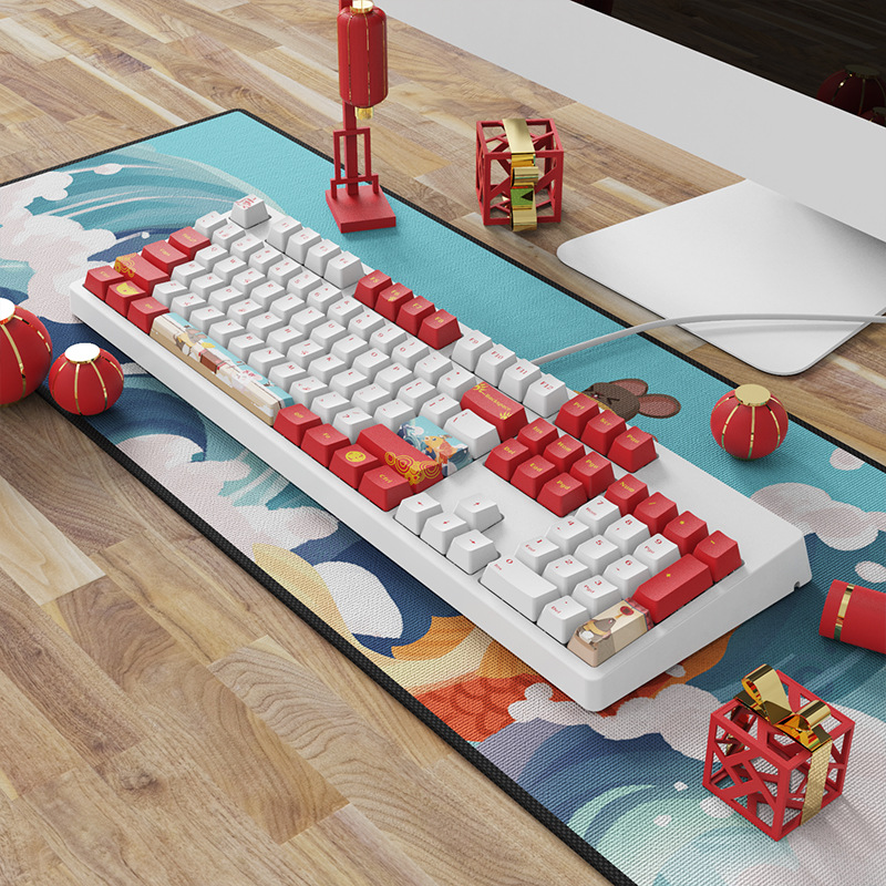 104-key OEM PBT  Set Keycap Dye-Sublimation Ukiyo-e Japan Manga Mouse Pad For GK61 Cherry MX Switches Mechanical Keyboar