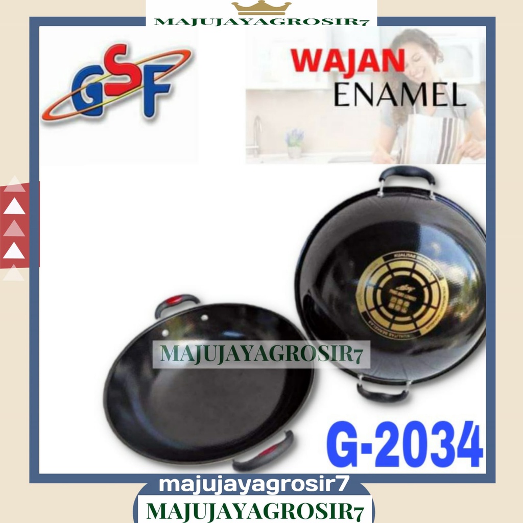 WAJAN KUPING GSF 34CM / WAJAN GORENG GSF 34CM BAHAN ENAMEL ANTI LENGKET / WAJAN KUPING GSF 34CM ANTI