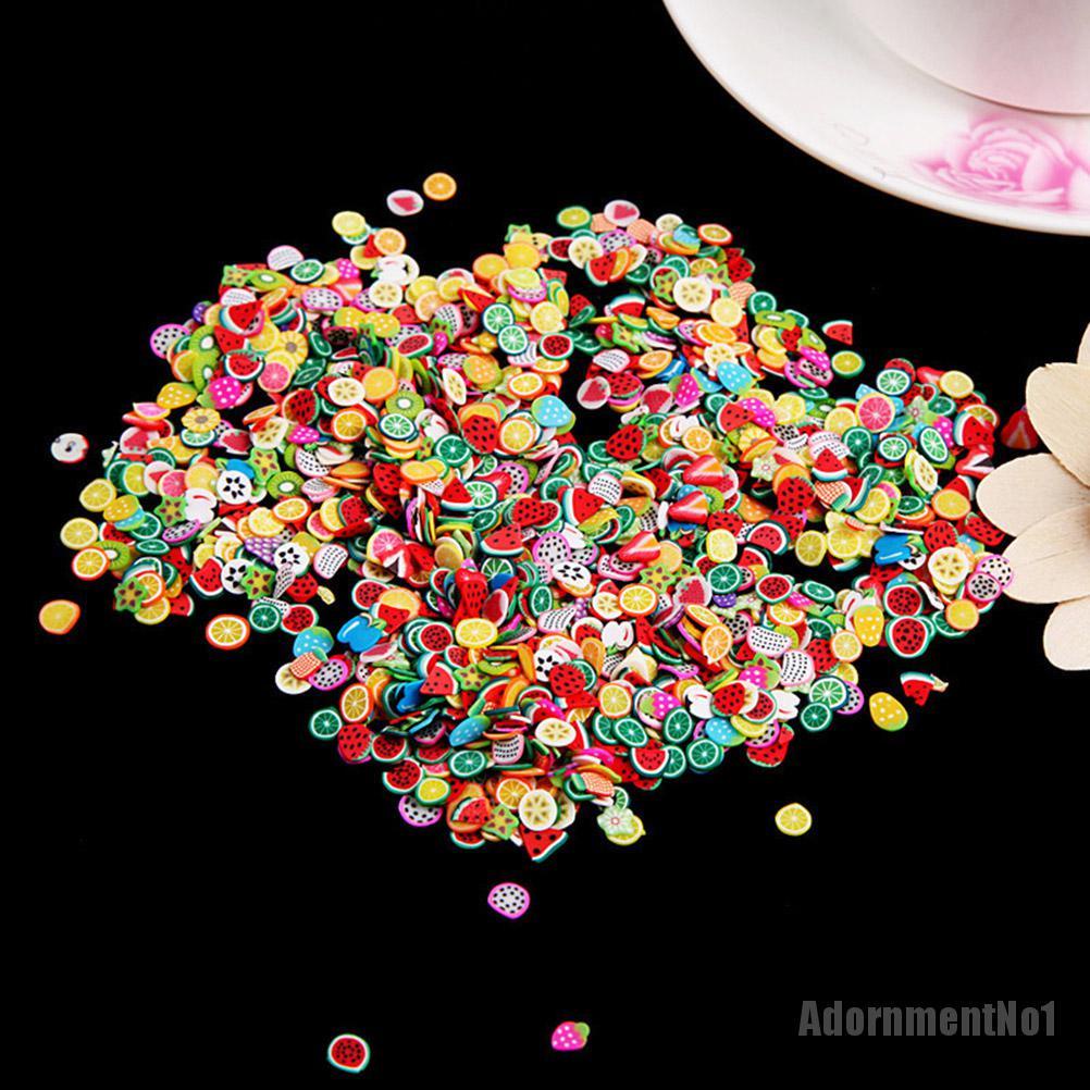 (Adornmentno1) 1000pcs / Set Stiker Polymer Clay 3d Untuk Dekorasi Nail Art / Manicure