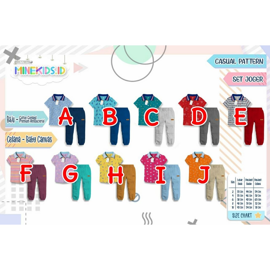 SETELAN ANAK UNISEX JOGER PANTS FULLPRINT USIA 2-10 TAHUN