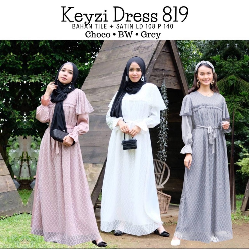  REAL PICTURE KEYZI DRESS SATIN TILE TANAH  ABANG  PGMTA  