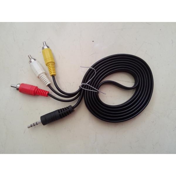 Jack 1x3 (stereo ke RCA) / Jek Kabel dari HP ke DVD