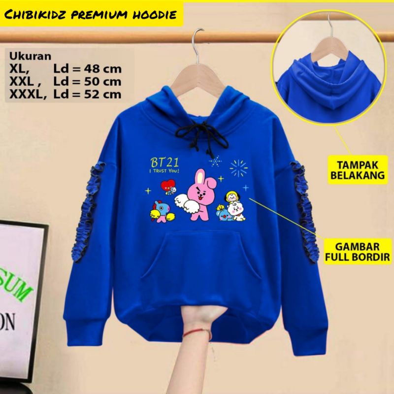 HOODIE BT21 PREMIUM QUALITY / CHIBIKIDZ HOODIE BT21 BORDIR / JAKET HOODIE BT21