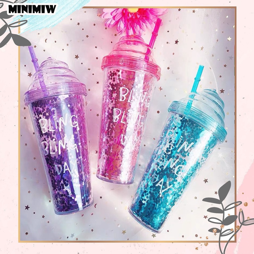 TEMPAT MINUM ES KRIM BLING BING DAY TUMBLER UNIK MURAH LUCU KODE DY-8181 PLASTIK TAHAN BANTING COD