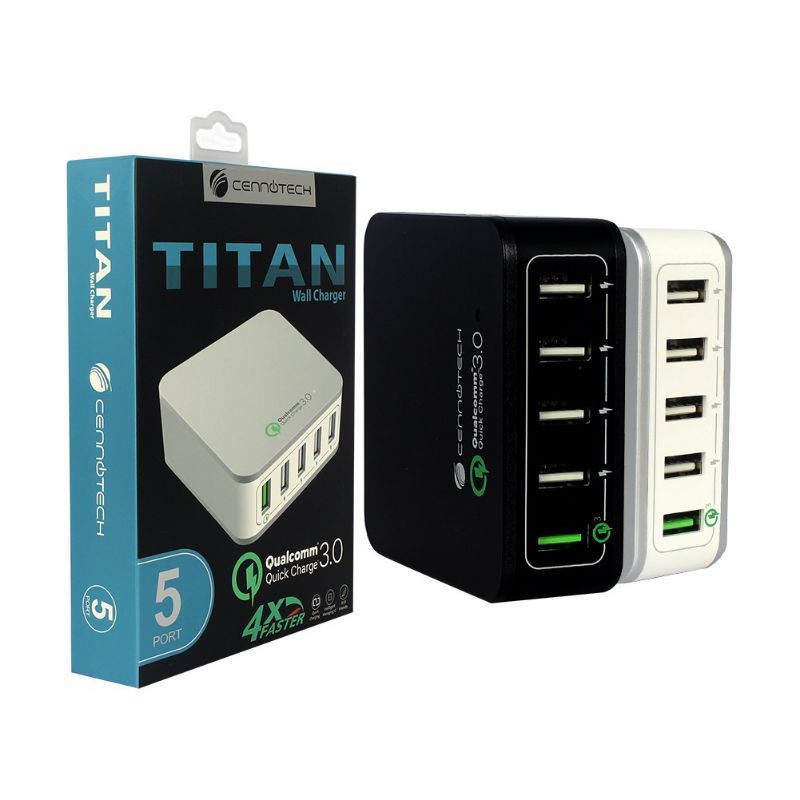 Cennotech Charger 5 USB Port Qualcomm 3.0 Cennotech Titan Original Garansi 1 tahun