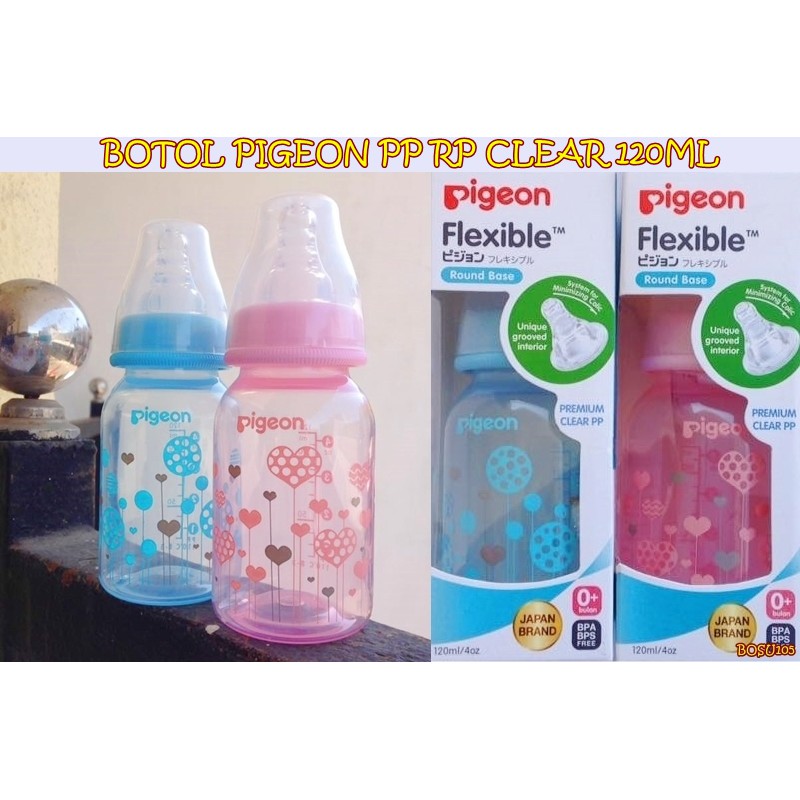 BOSU105 BOTOL PIGEON PP RP CLEAR 120ML