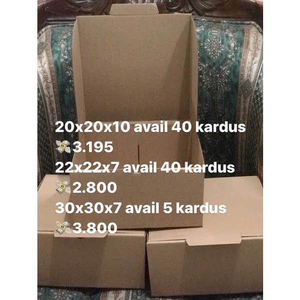 

Kardus Box DIE CUT 20x20x10, 22x22x7, 30x30x7