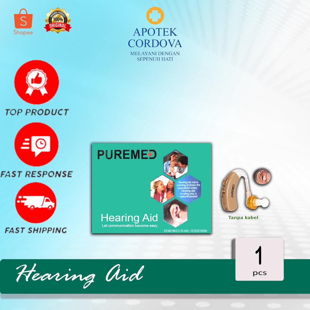 Alat bantu dengar/Hearing Aid Puremed - tanpa kabel - pakai kabel - membantu pendengaran - alat bantu dengar - alat dengar