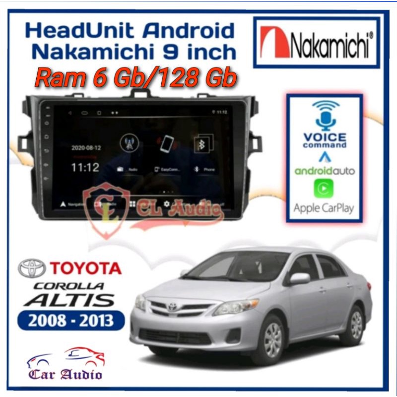 Head Unit Android ALTIS Ram 6Gb/128Gb NAKAMICHI ELITE PRO