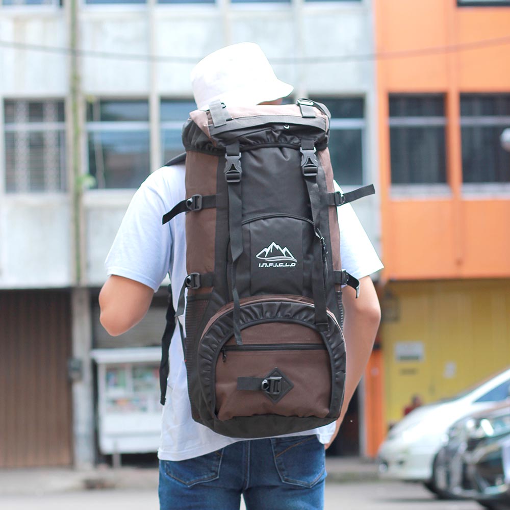 Justrue Ransel Gunung Pria Wanita 60 Liter Cokelat 656