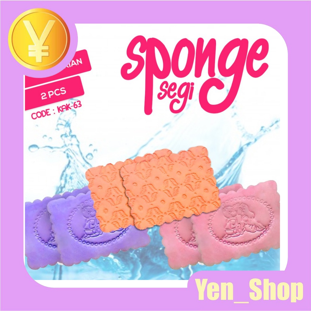 SPONGE SEGI - PEMBERSIH WAJAH - KONJAC SEGI EMPAT - KAK-63