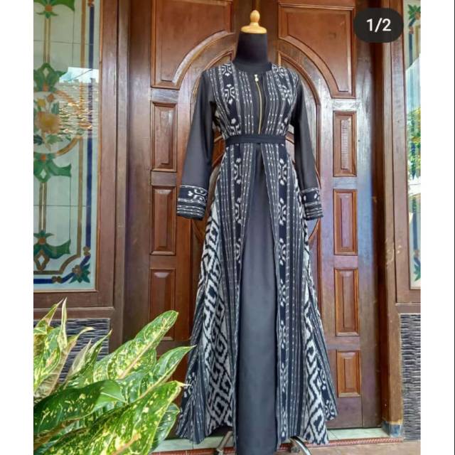 Longdress Tenun Ikat Etniq Gamis Tenun GT642